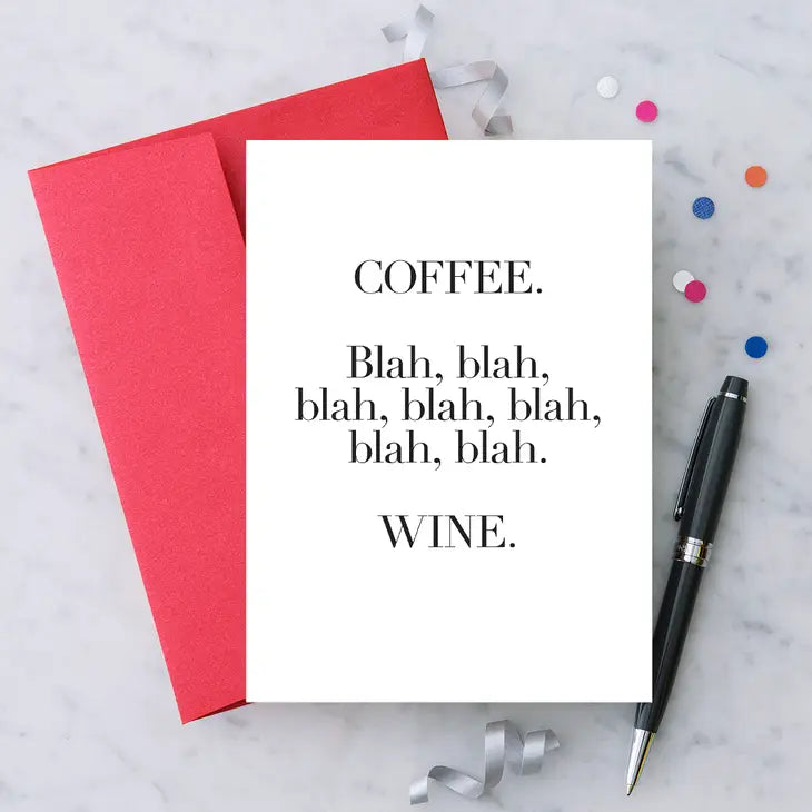 Coffee Blah Blah Blah Card – Happy DSM